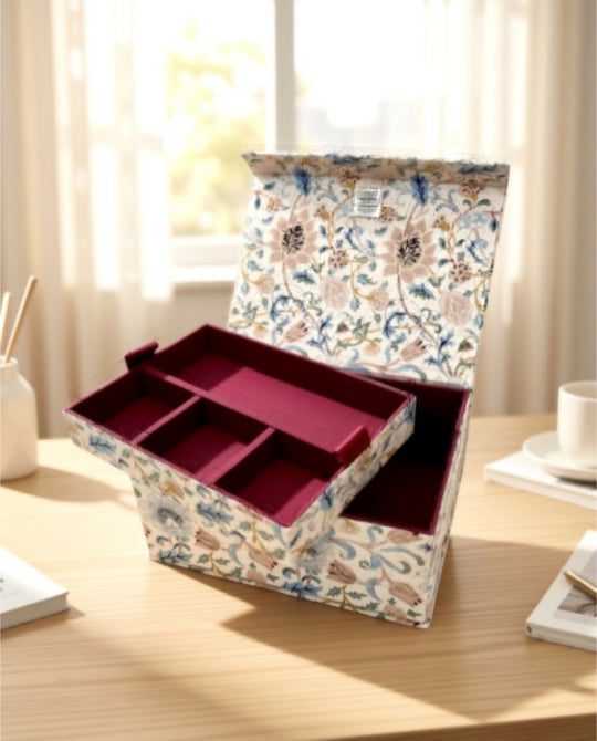Handmade Evenlode Jewellery Box | William Morris Fabric Organiser with Magnetic Closure