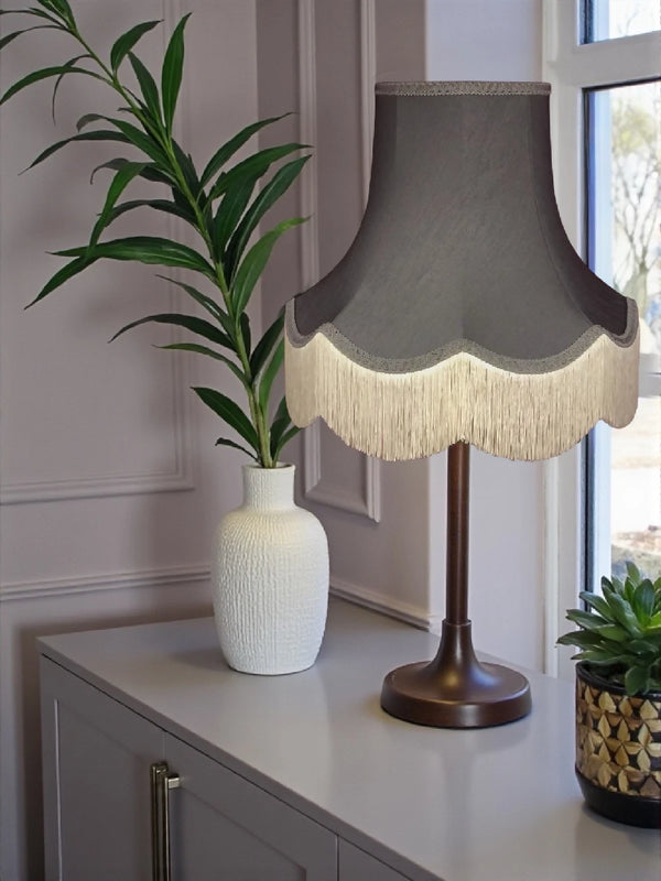 Pewter grey fabric lampshades - Available in 8 sizes