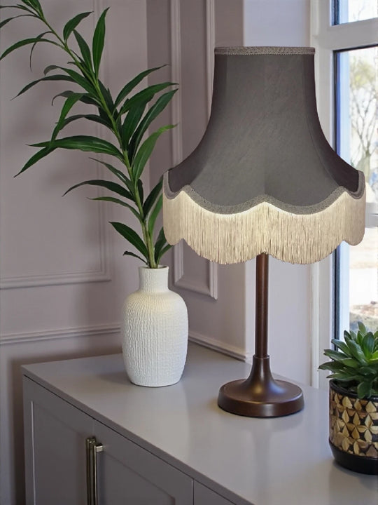 Pewter grey fabric lampshades - Available in 8 sizes