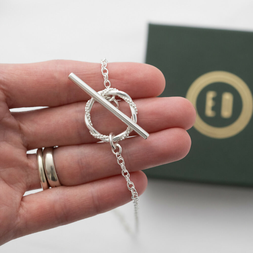 Sterling Silver Toggle Clasp Necklace