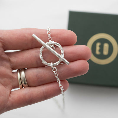 Sterling Silver Toggle Clasp Necklace