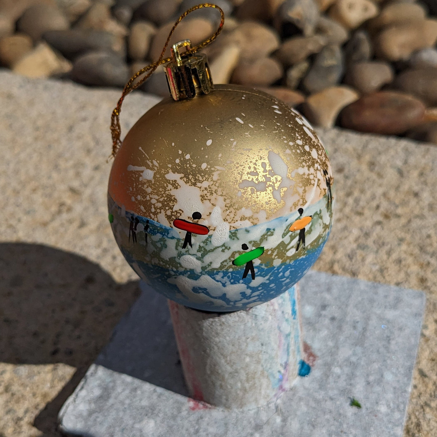 Hand Painted Bauble in Gold - Customise Text