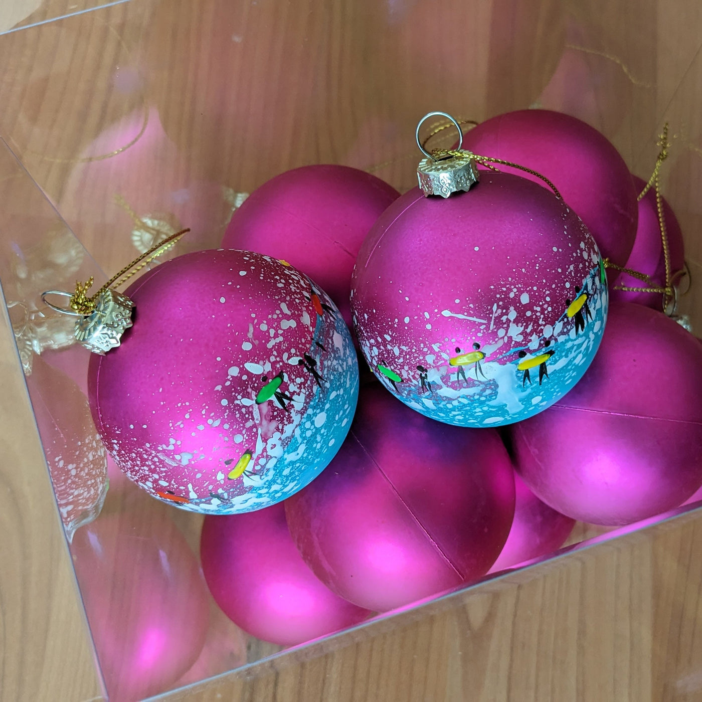 Hand Painted Bauble - Pink - Customise Text