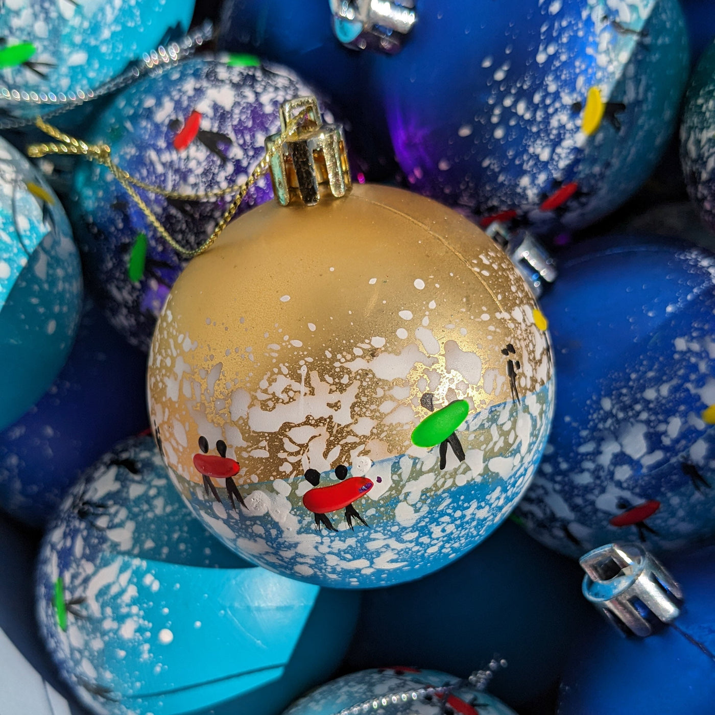 Hand Painted Bauble in Gold - Customise Text