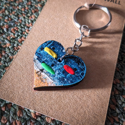 Hand Painted Heart Keyring