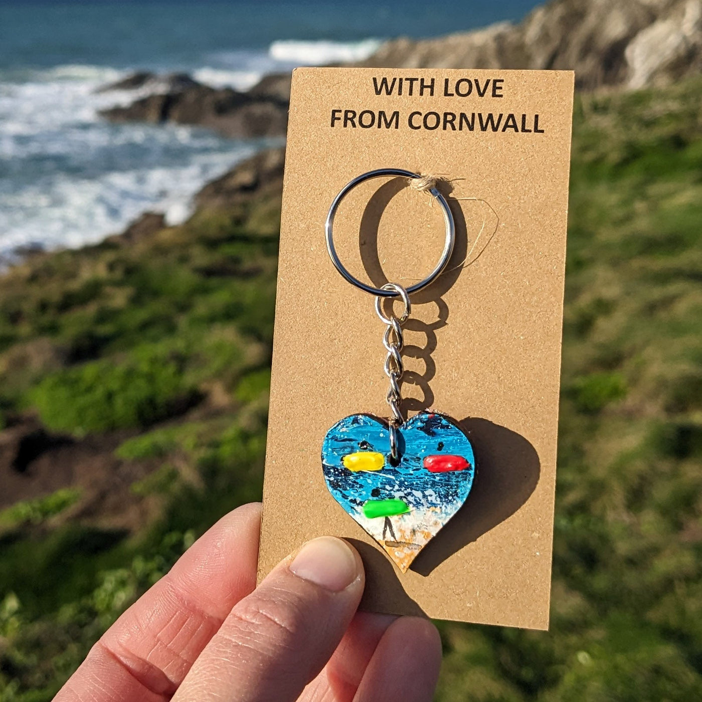 Hand Painted Heart Keyring