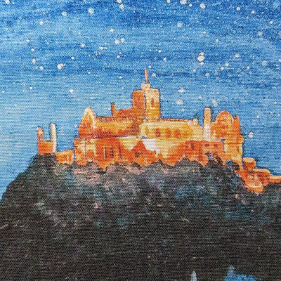 Evening At St Michael's Mount Tea Towel