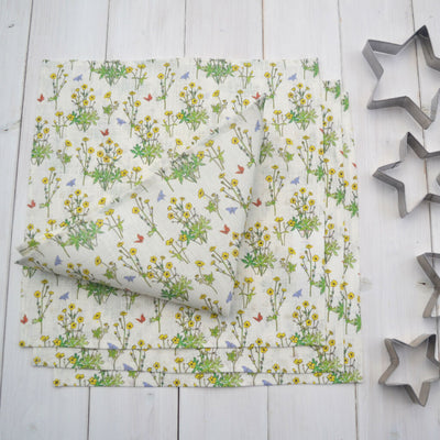 Set of Two Linen Napkins - Buttercups