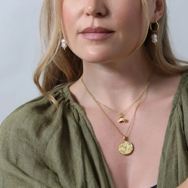 Single Yellow Sapphire Moon Pendant