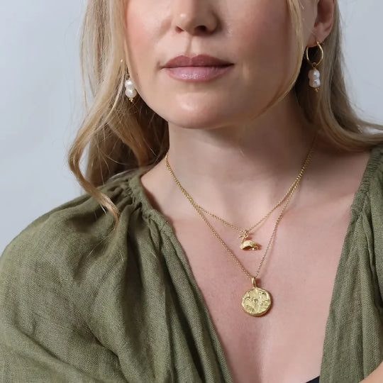 Single Yellow Sapphire Moon Pendant