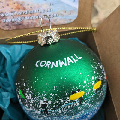 Hand Painted Bauble in Green - Customise Text