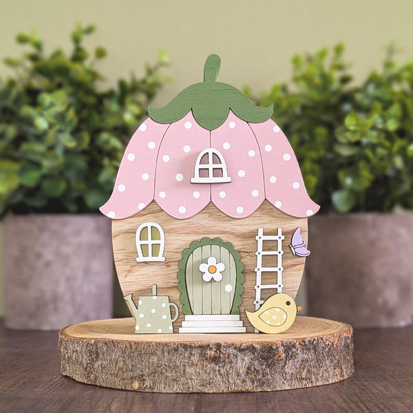 Spring flower fairy house