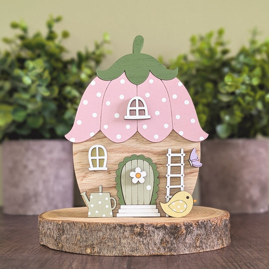 Spring flower fairy house