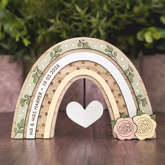 Personalised wedding rainbow
