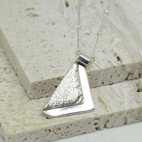 Apex Reticulated Silver Pendant