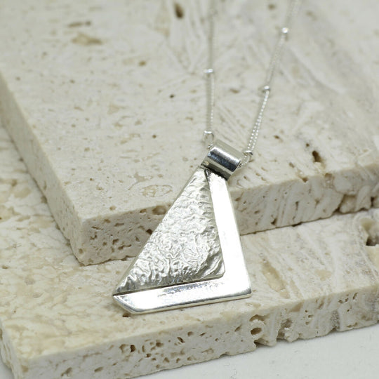 Apex Reticulated Silver Pendant