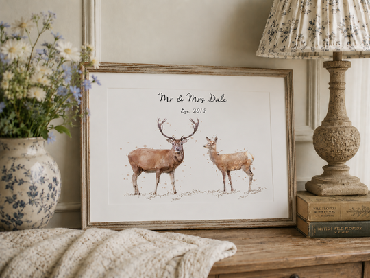 Personalised Stag & Doe Print