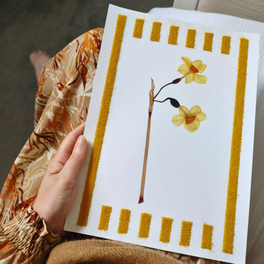 Pressed Daffodils Embroidery