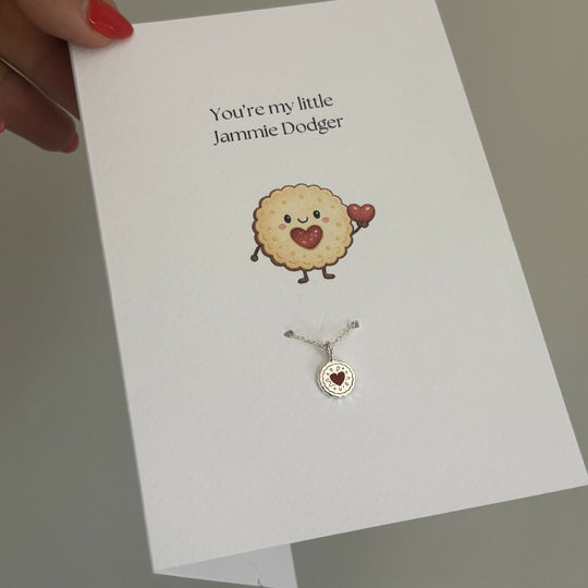 You’re My Little Jammy Dodger Card & Charm Bracelet | Sterling Silver Biscuit Gift