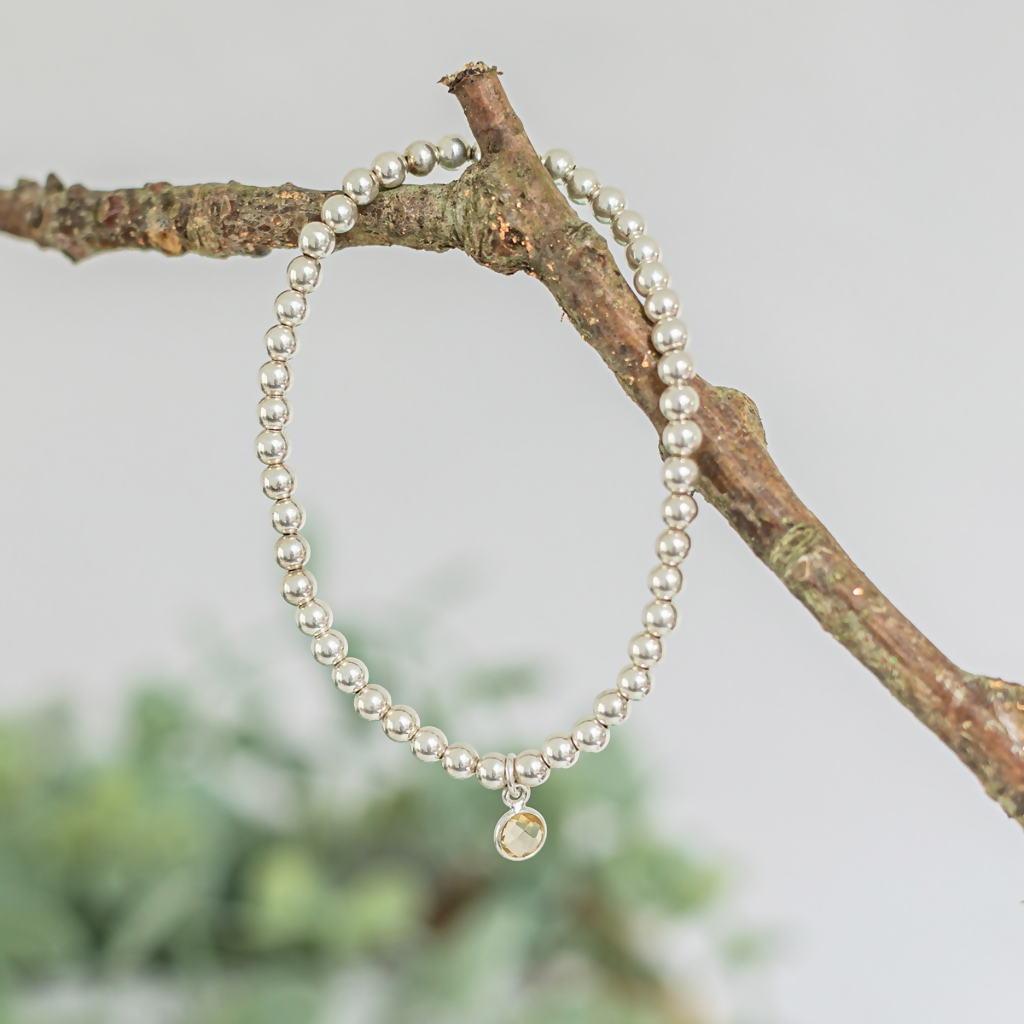 Citrine Sterling Silver Birthstone Bracelet