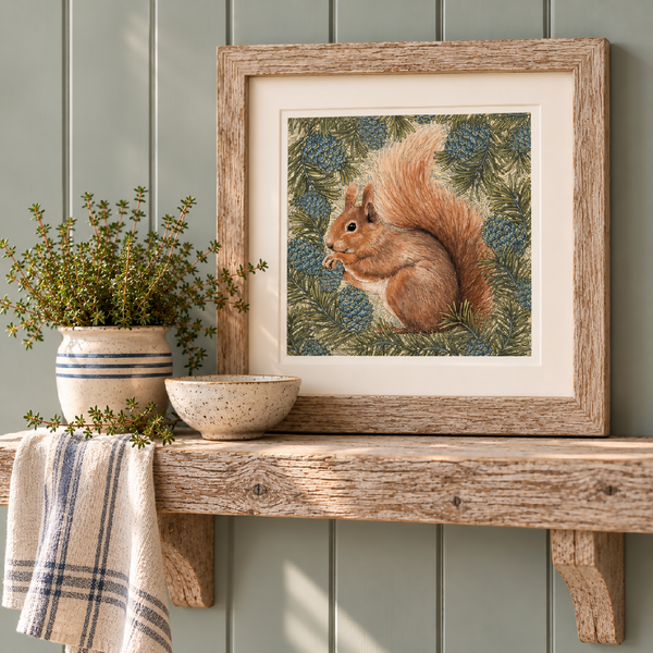 Red Squirrel - Signed and mounted Giclée Art Print