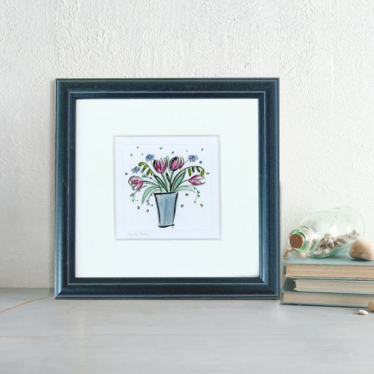 'Cheerful Tulips' Framed Original Art