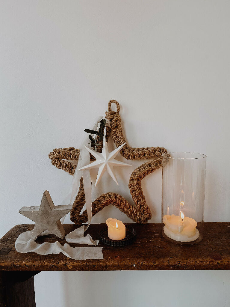 25cm Jute Christmas Star Wreath