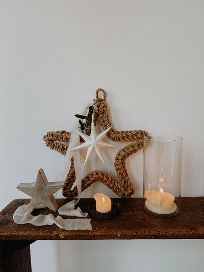 25cm Jute Christmas Star Wreath