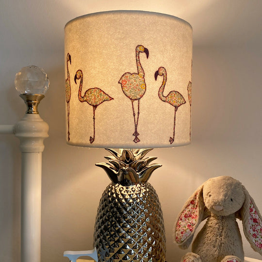 Embroidered Flamingo Liberty Print Lampshade