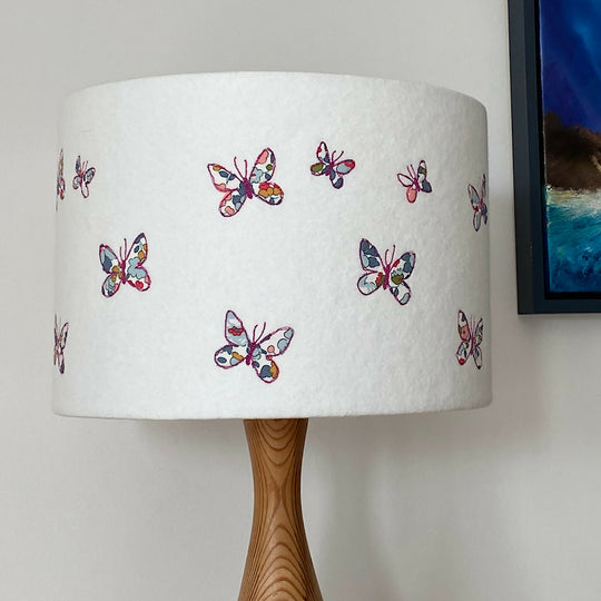 Embroidered Butterfly Liberty Print Lampshade