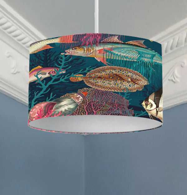 pendant lampshade with tropical fish