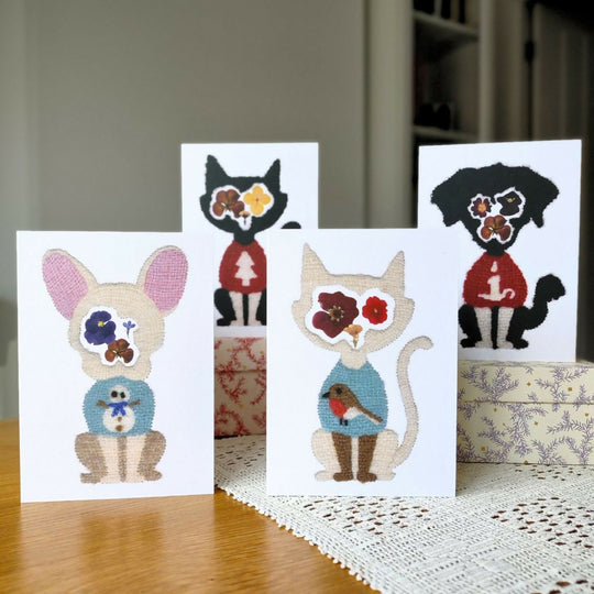 Cat And Dog Christmas Card Pack