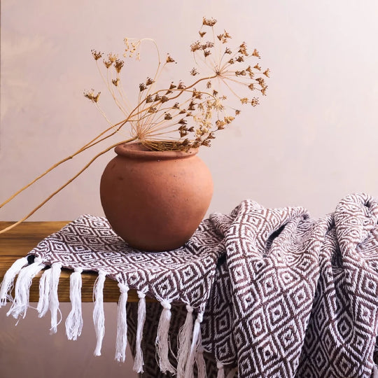 Black & White Cotton Throw Blanket