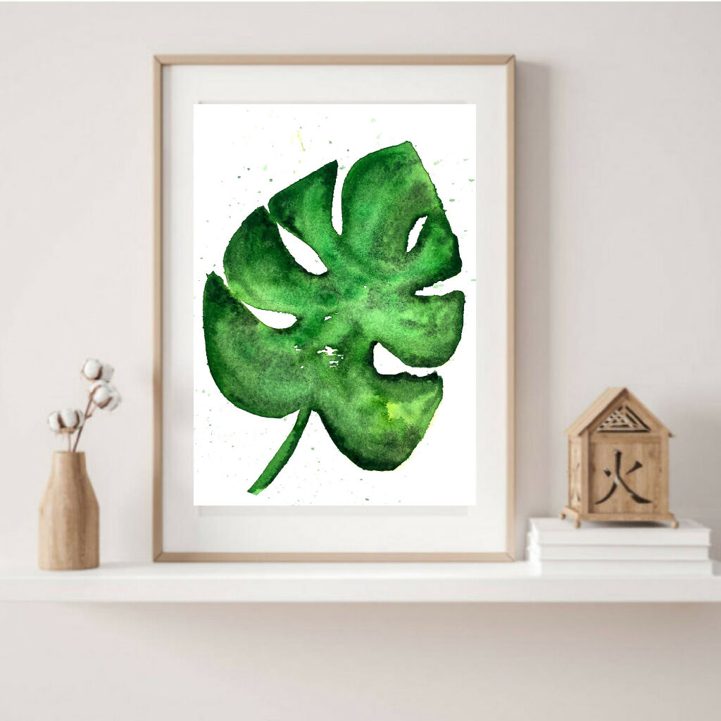 Monster Monstera Watercolour Print