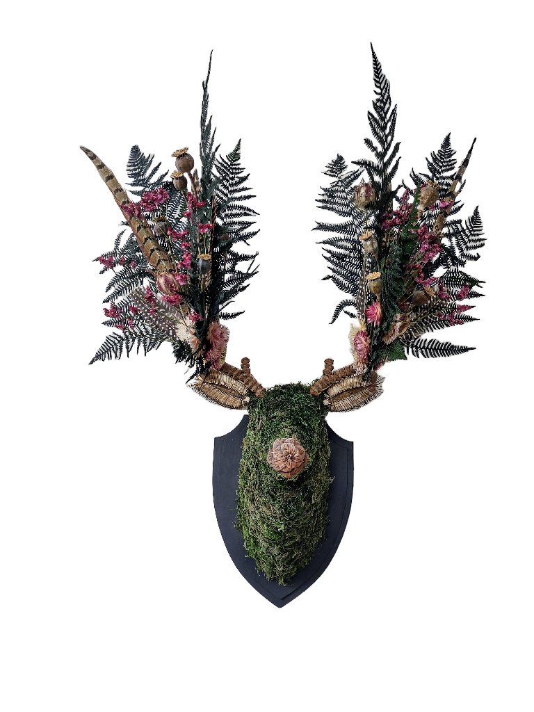 British Woodlands Botanical Stag Wall Mount