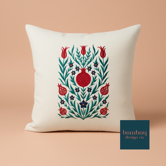 Jardin Nar Embroidered Cotton Cushion Cover (Set of 2)
