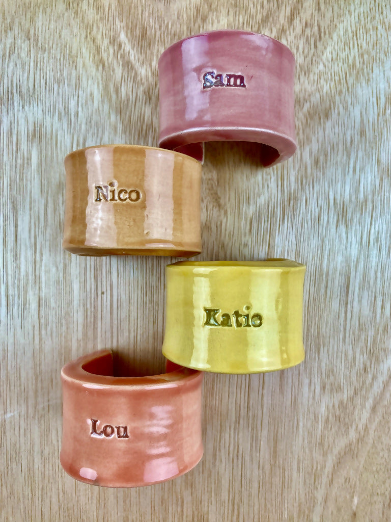 Personalised Ceramic Place Setting / Napkin Ring