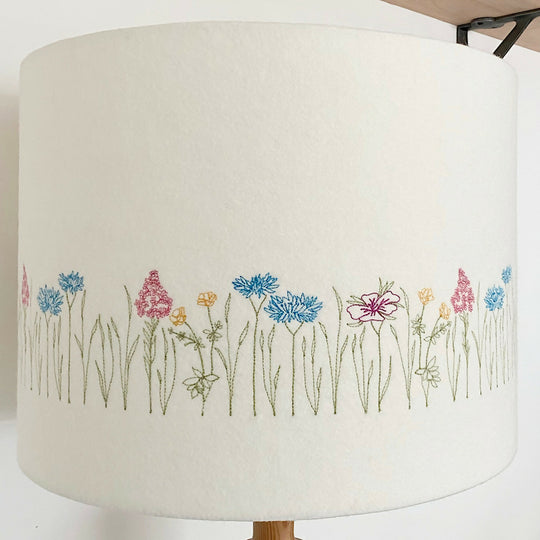 Embroidered Meadow Lampshade