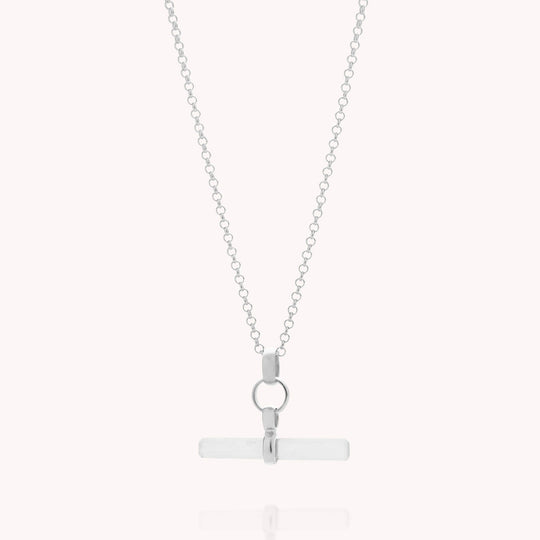 Gemstone T-Bar Necklace - Quartz