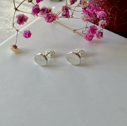 Silver Mama Stud Earrings
