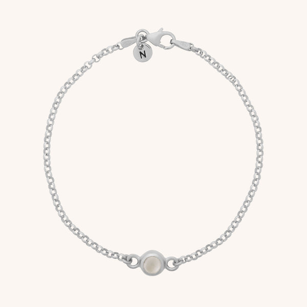 Moonstone Birthstone Gem Dot Bracelet - June