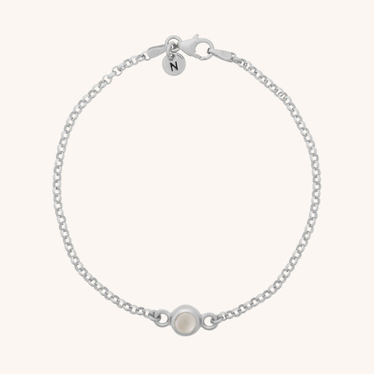 Moonstone Birthstone Gem Dot Bracelet - June
