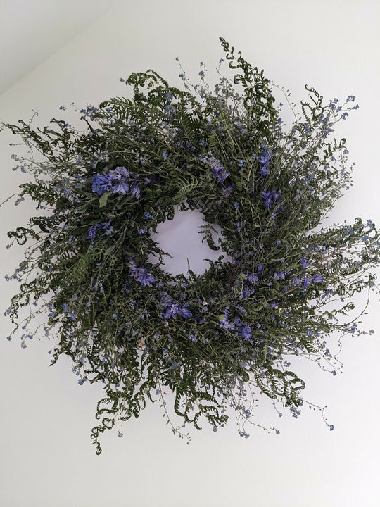 Forget Me Not Everlasting Handmade Wreath With Blubells