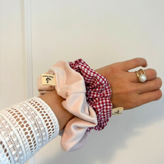 Handmade Cotton Gingham Scrunchies
