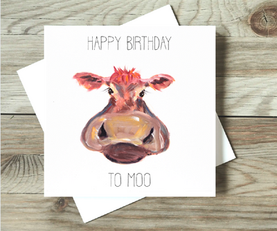 Happy Birthday to Moo card or Blank