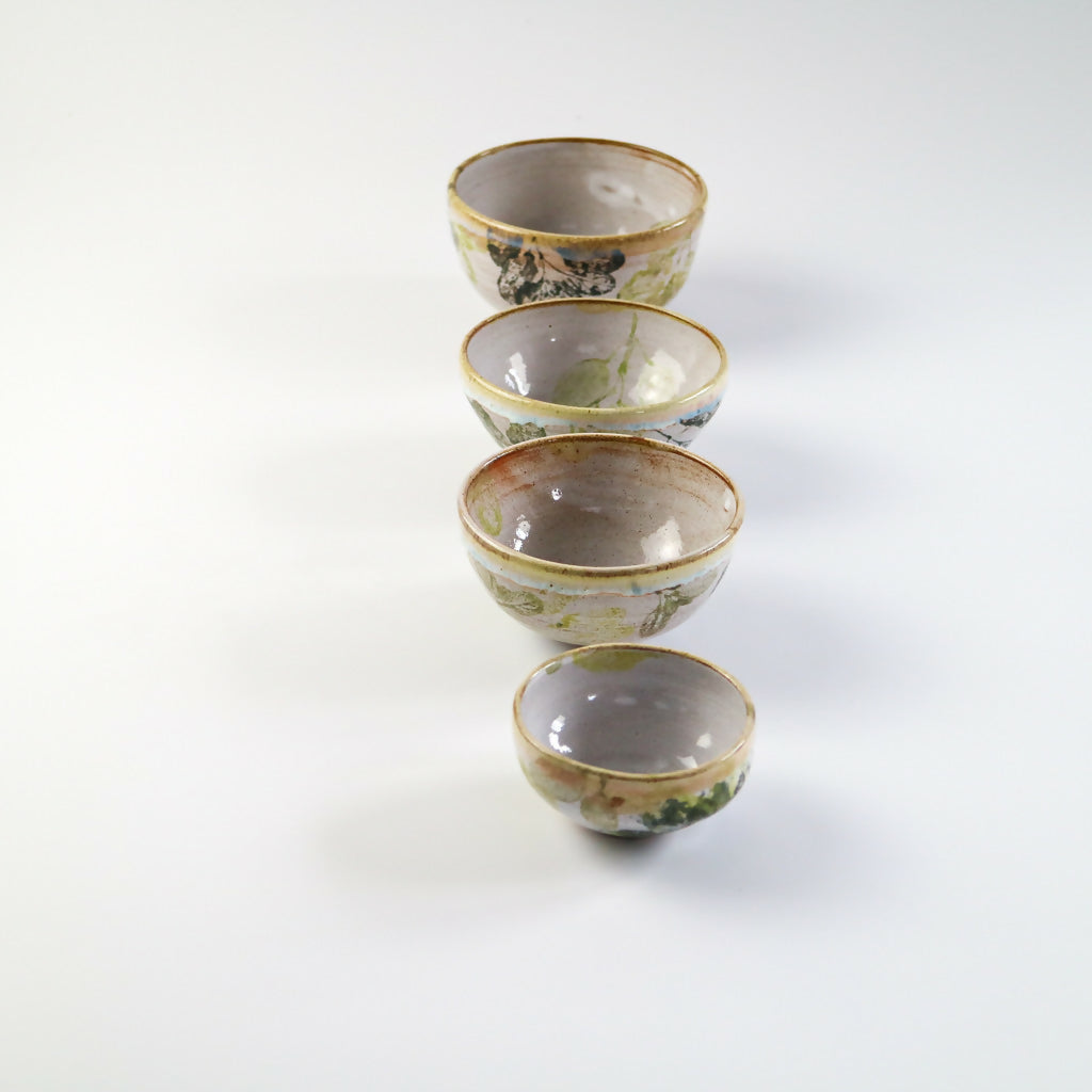 Stoneware Bowls in Leaf Design