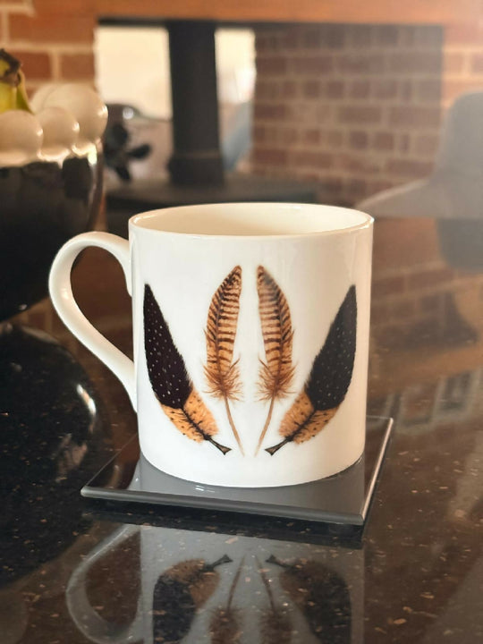 The Beauty of Feathers Large 14oz Bone China Mug - Country Collection