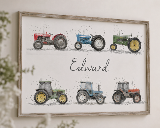 Personalised Vintage Tractor Print