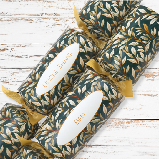 Personalised Cracker Making Craft Kit | Golden Foliage | Makes 4 or 6 Crackers
