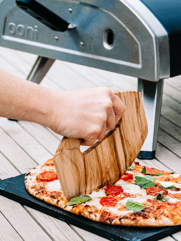 Wooden Pizza Cutter in Sycamore